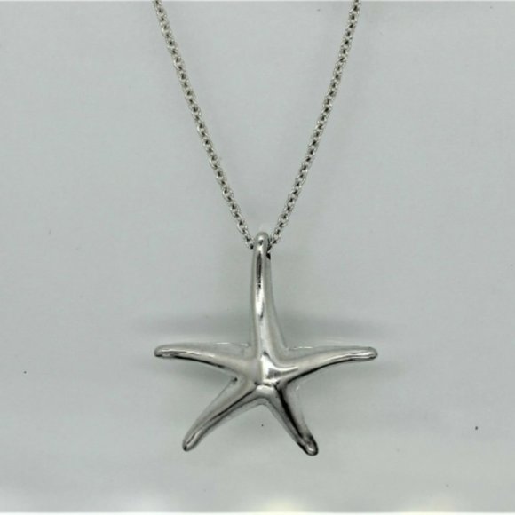 LIKE NEW! Tiffany & Co. Elsa Peretti Sterling Silver Medium Starfish Necklace - Picture 5 of 6